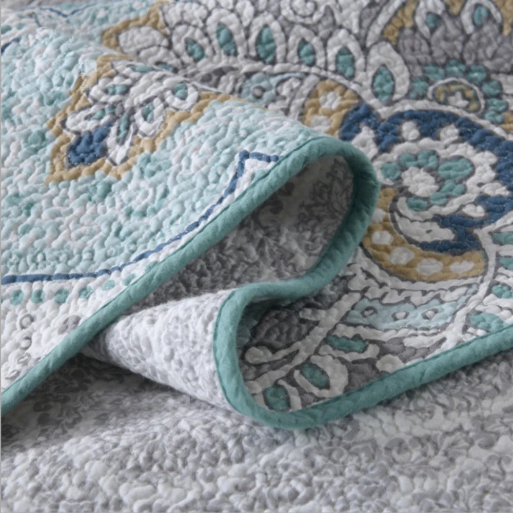 Paisley Aqua Teal Coverlet Set — additional view