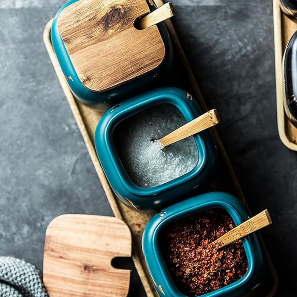 Royal Vein Porcelain Spice Jar Set — product detail view