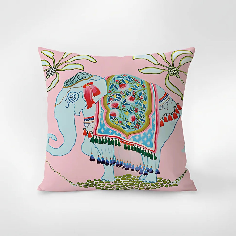 Zebra Tapestry Tassel Cushion Cover — product in use