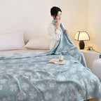 Four Clover Leaf Cotton Blanket — product detail view