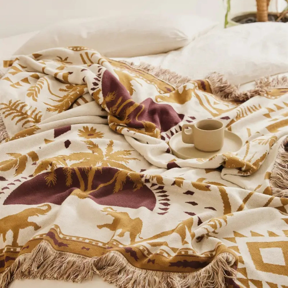 Azura Boho Geometric Knit Blanket — additional view