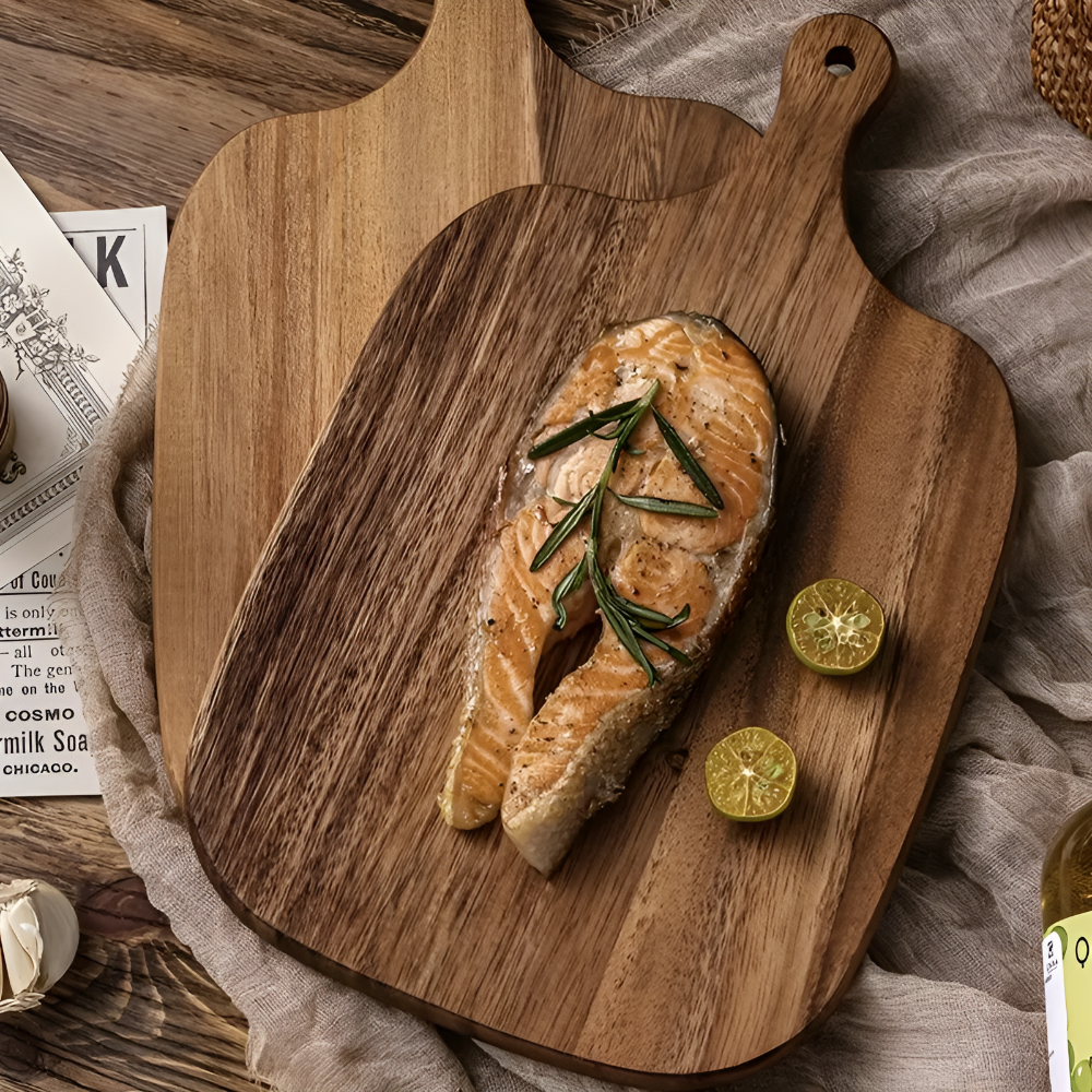 Artisan Wooden Serving Platter — product in use