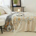 Versailles-Inspired Reversible Floral Blanket — product in use