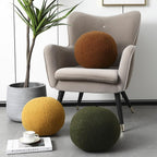 Plush Ball Shaped Boucle Cushion — product in use