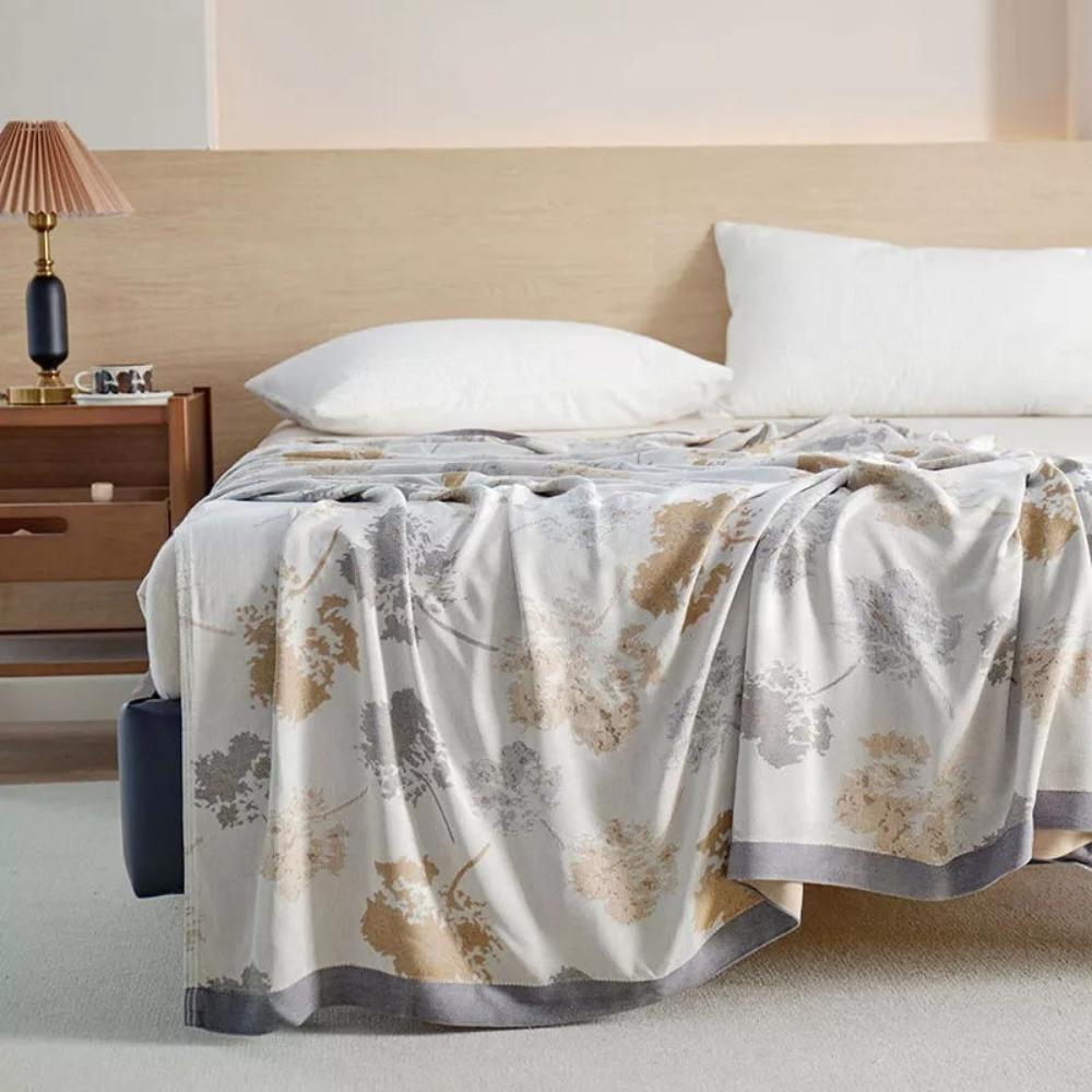 Elegant Leaf Bamboo Fiber Cooling Blanket — main product photo