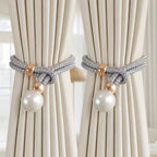 Lustrous Pearl Curtain Tie Back | 2 Pcs Set — product in use
