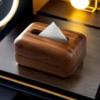 Earthtone Wooden Tissue Holder — product detail view