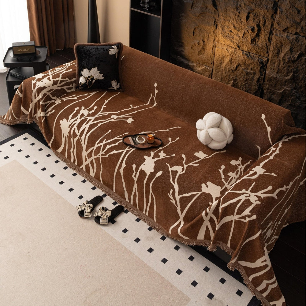 Twilight Branches Chenille Sofa Cover — product feature detail