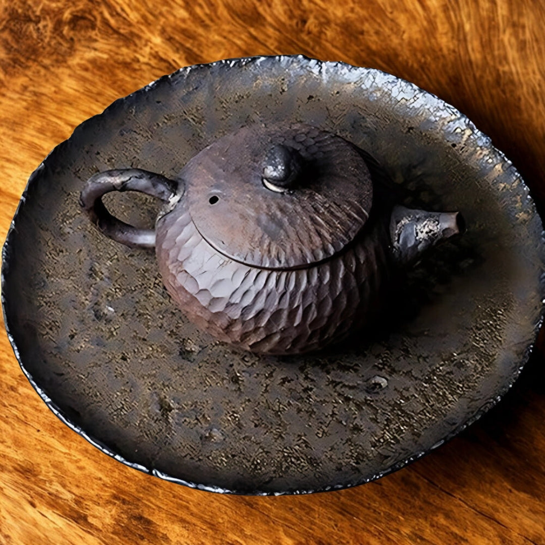 Hammer-Divot Inspired Industrial Plate Set — product in use