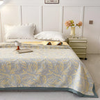 Wheat Garden Reversible Cotton Throw — product in use