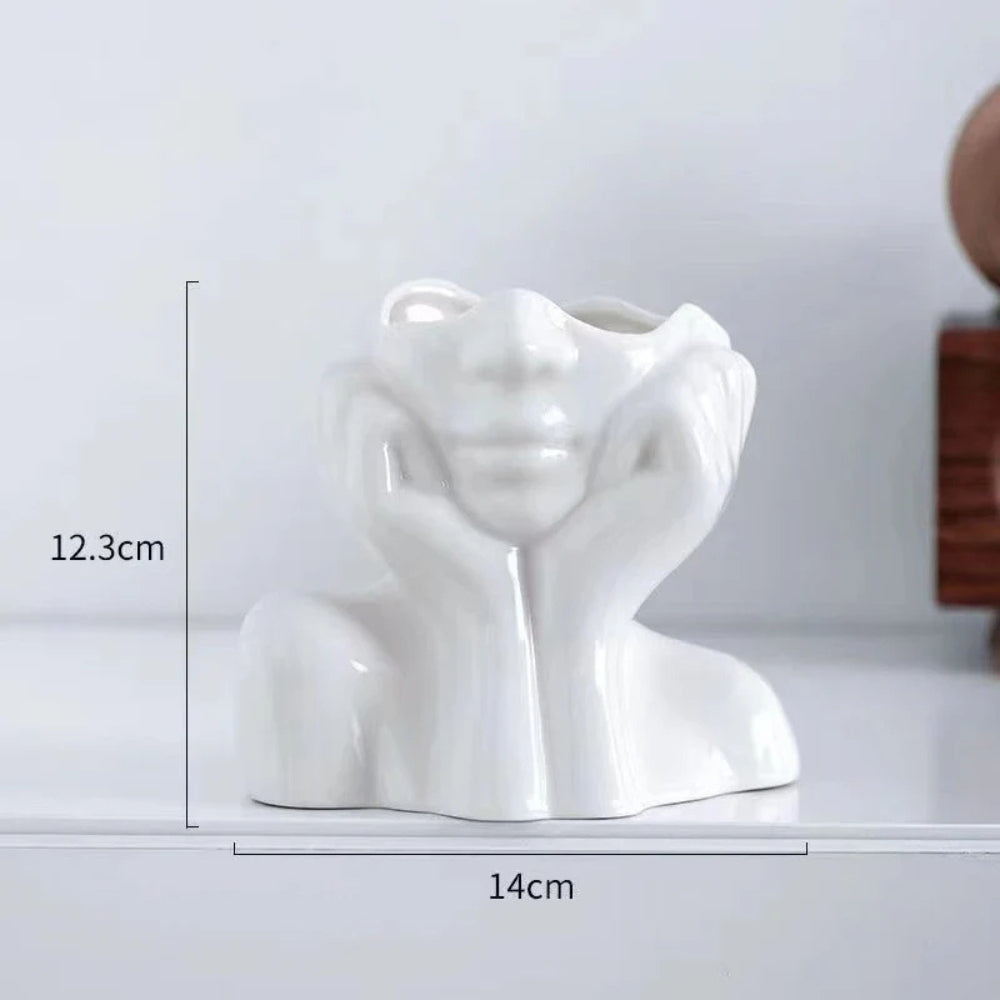 Half Face Modern Flower Vase — product close-up