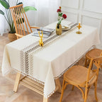 Elegance Leaves Embroidered Tablecloth — product close-up