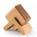 Sleek Stack Wooden Coaster Set | 6pcs — product detail view