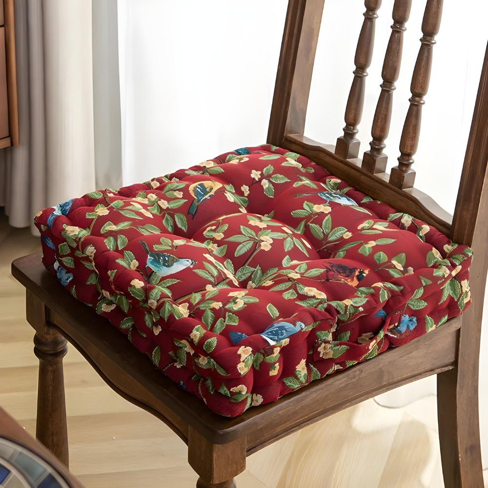 Whimsical Bird Leaf Cushion — lifestyle shot