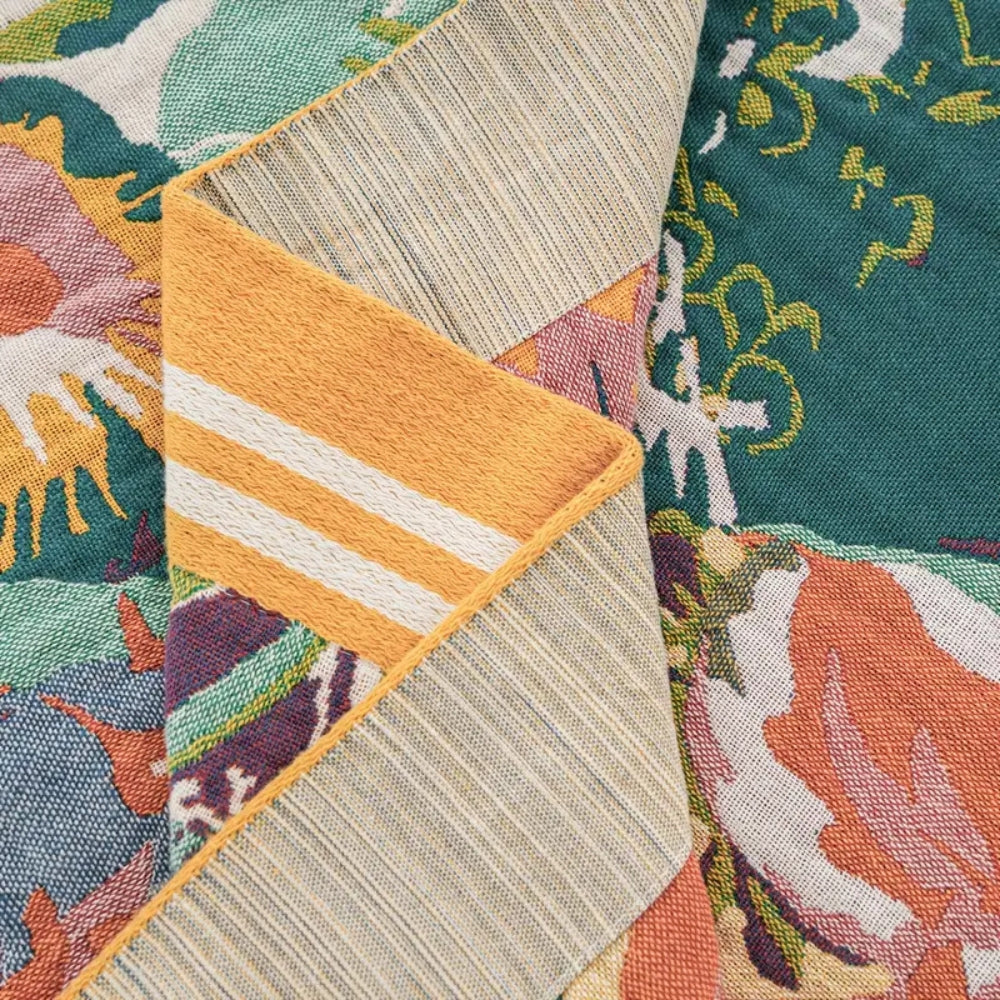 Sienna Floral Bloom Cotton Blanket — product detail view