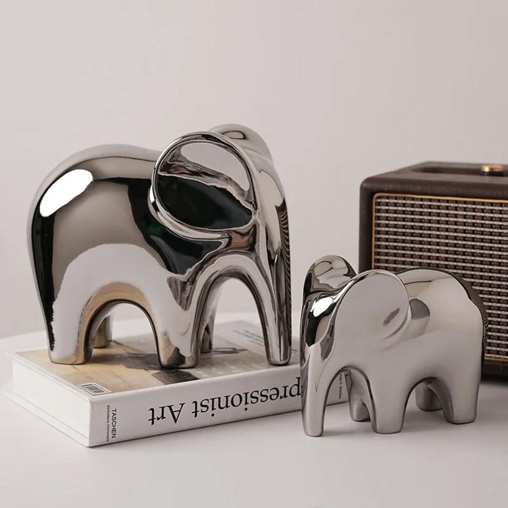 Glossy Modern Elephant Figurine — product detail view