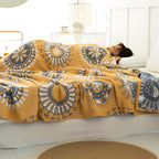Blossom Radiance Circle Cotton Blanket — product in use