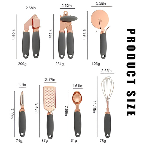 7-Piece Rose Gold Cooking Set — product detail view