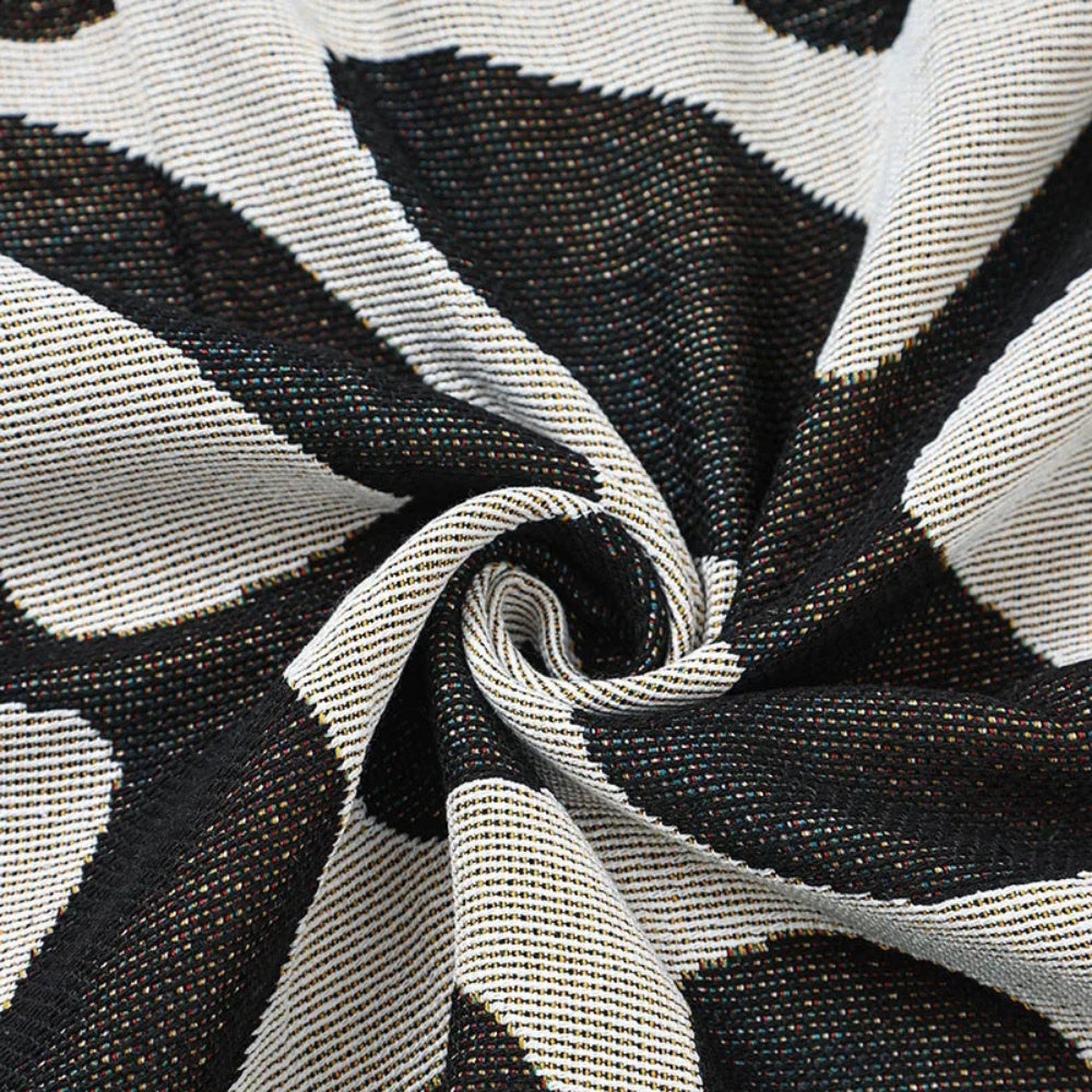 Retro Vine Cotton Woven Throw Blanket — lifestyle shot