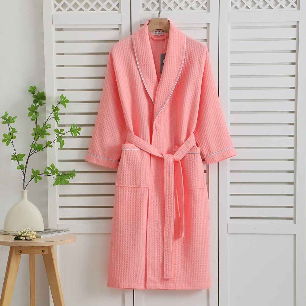 Luxury Waffle Weave Cotton Bathrobe — main product photo