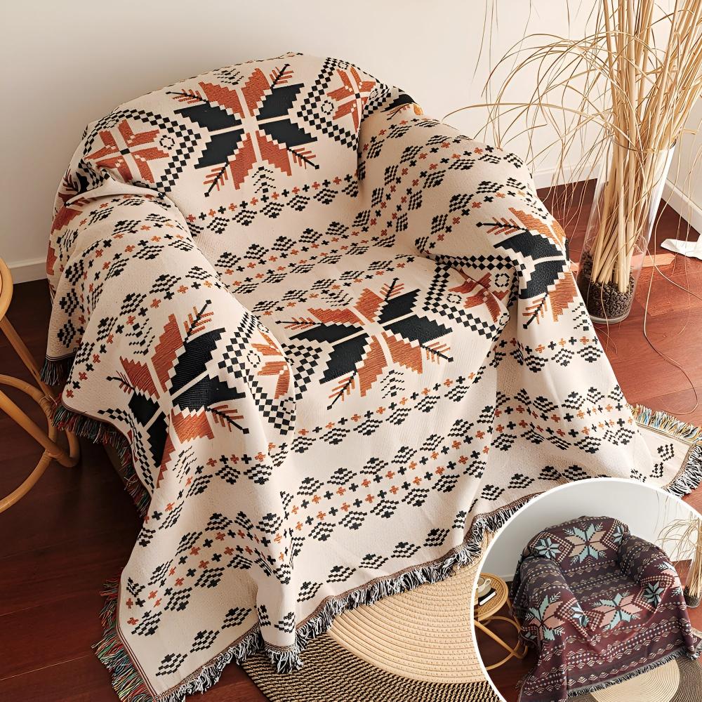 Moroccan Boho Pattern Picnic Mat — material texture close-up