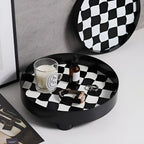 Round Checkerboard Storage Tray — main product photo