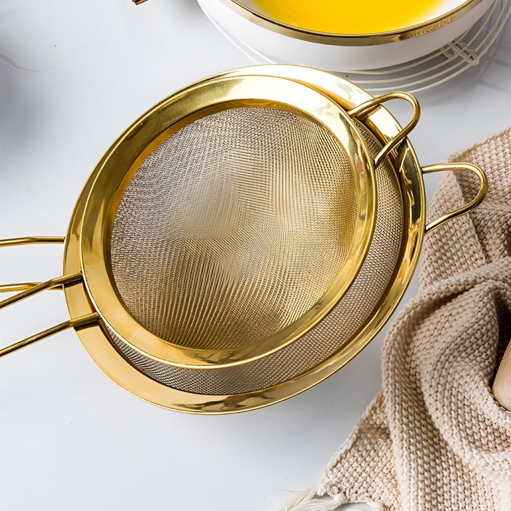 Golden Iron Fine Mesh Strainer — product close-up