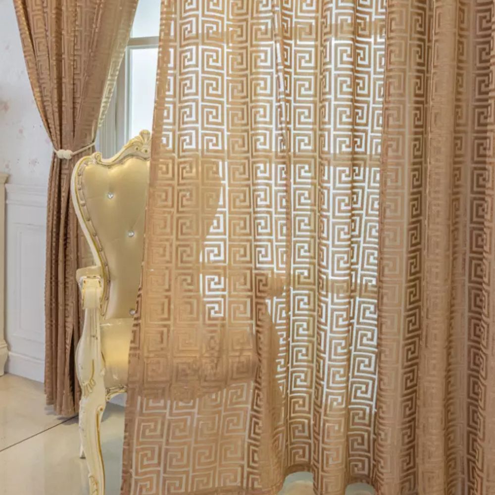 Imperial Maze Embroidered Curtain — product in use