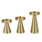 Elegant Brass Candle Holders | Set of 3 — alternate angle view