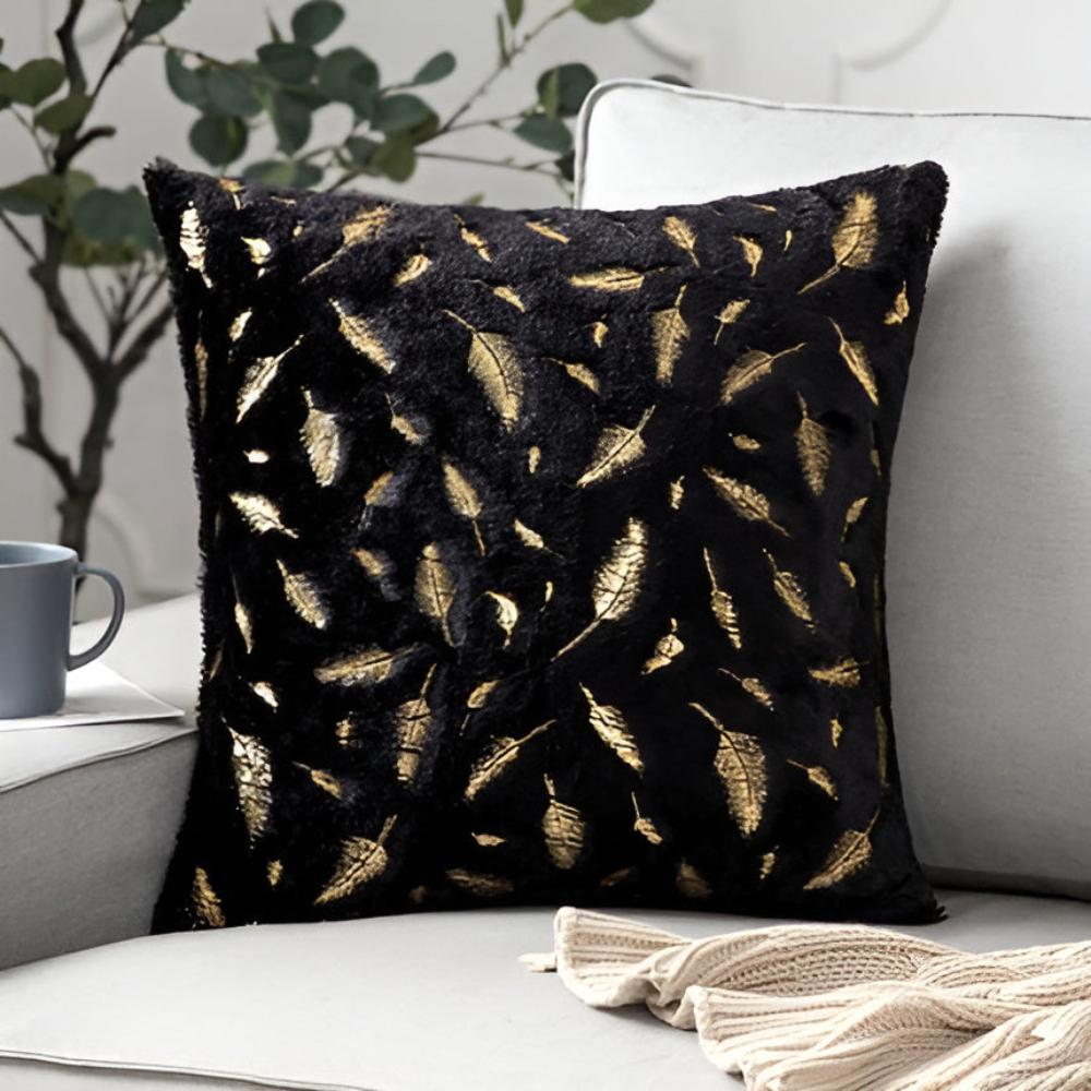 Golden Leaf Velvet Cushion Covers — product close-up