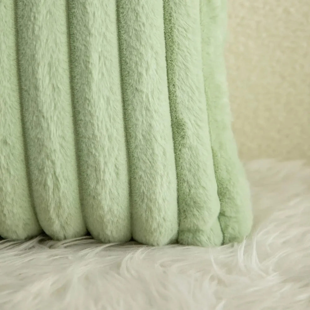 Green Fluffy Cushion Cover — alternate angle view