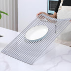 Stainless Steel Dish Drying Rolling Rack — product in use