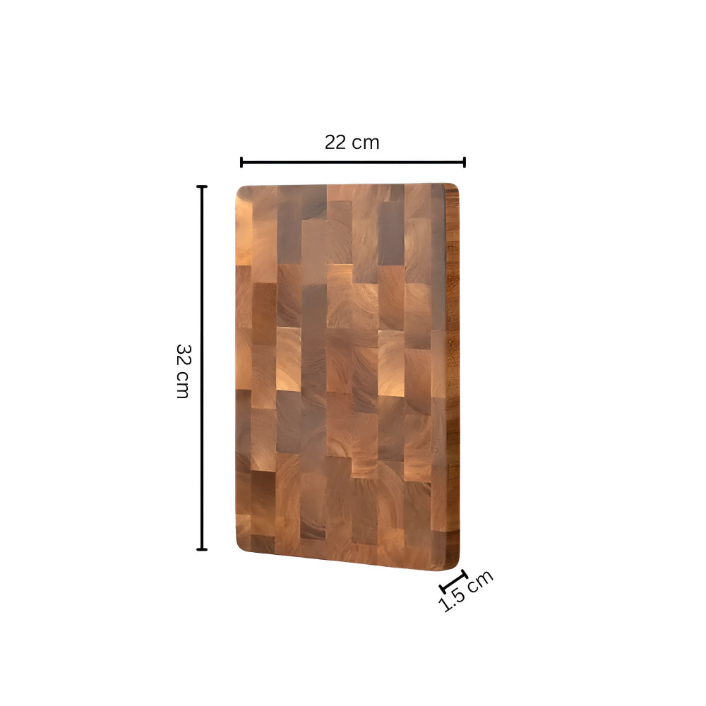 Checkerboard Wooden Cutting Board — alternate angle view