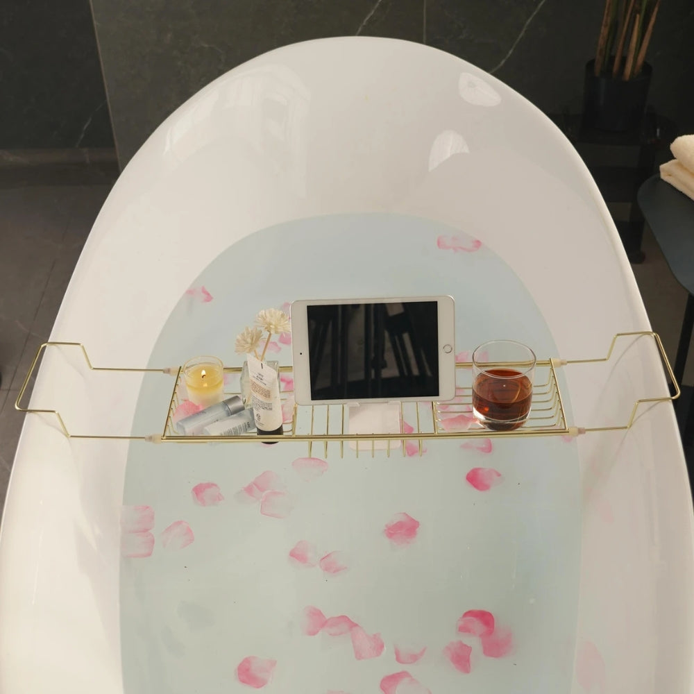 Adjustable Stainless Steel Bathtub Caddy Tray — main product photo