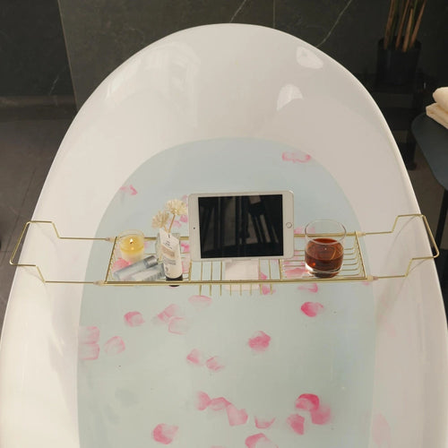 Adjustable Stainless Steel Bathtub Caddy Tray — main product photo