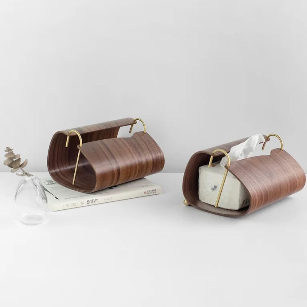 Wooden Brass Tissue Holder — additional view