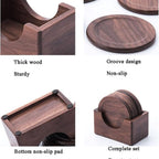 Japanese Style Wooden Coaster | 6pcs Set — product in use