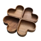 Heart-Shaped Wooden Snack Tray | 4 pcs — product in use