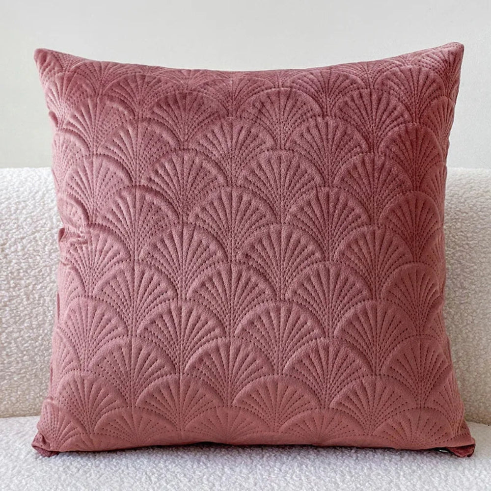 Coastal Velvet Shell Cushion Cover — size and scale reference