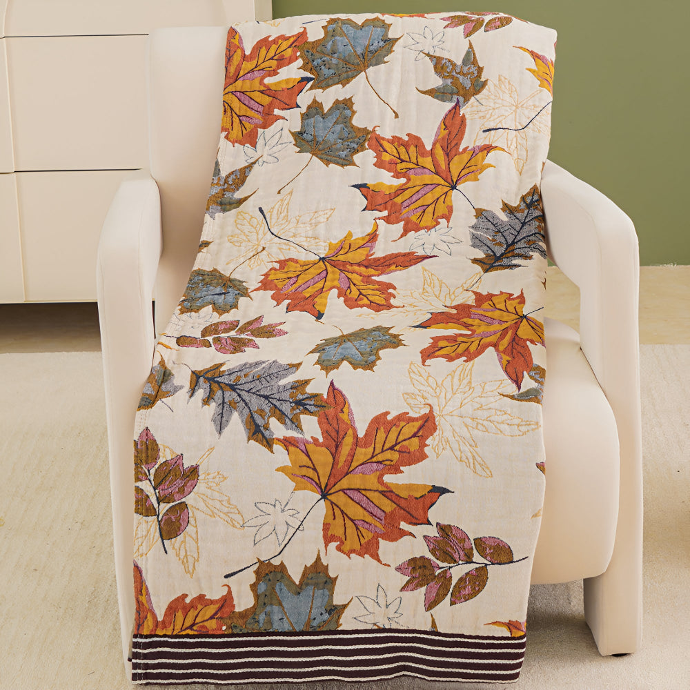 Maple Leaf Cotton Blanket — product close-up