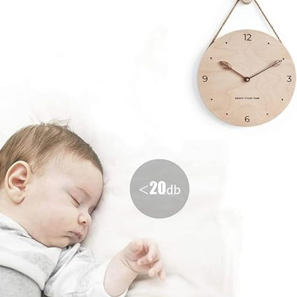 Minimalist Rope Wood Wall Clock — product detail view