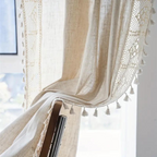 Farmhouse Chic Linen Geometric Curtain — main product photo