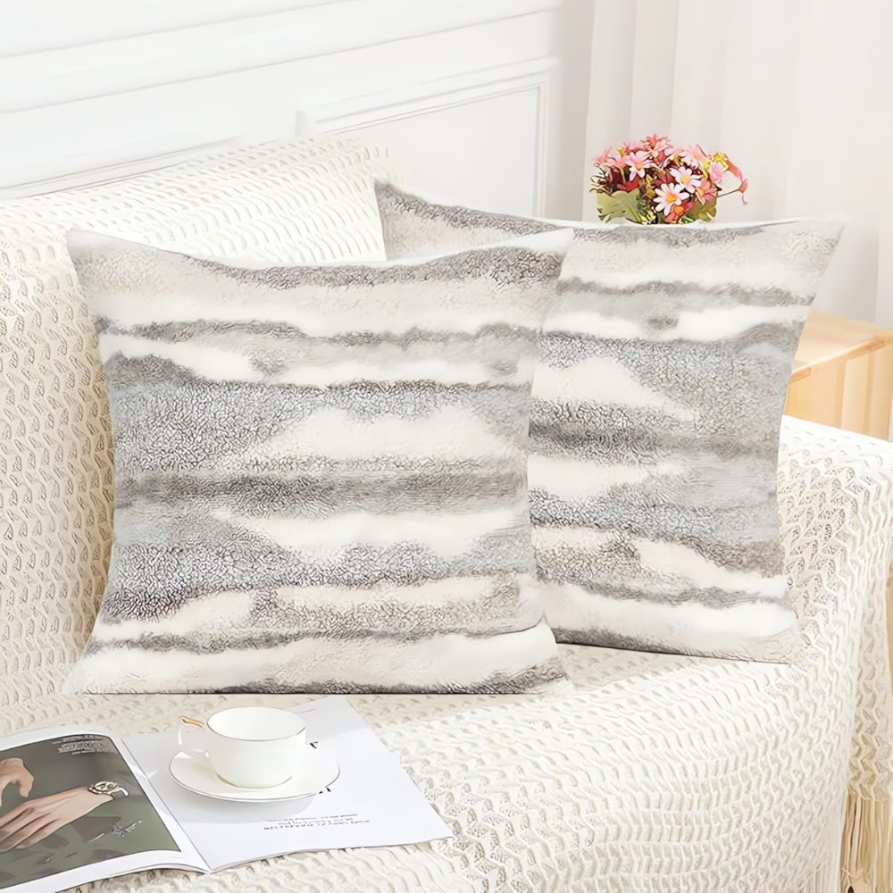 Marble Inspired Plush Cushion Cover — product detail view