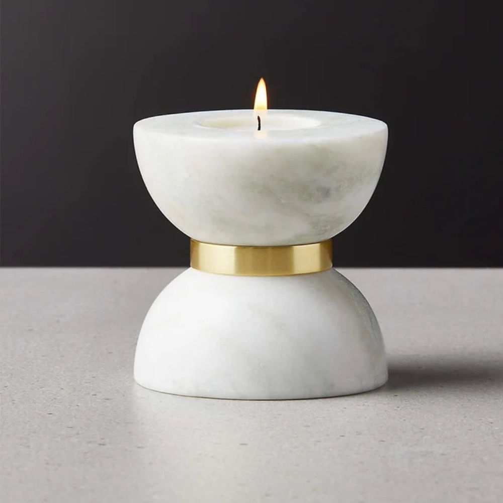 Colette Hourglass Candle Holder — product in use