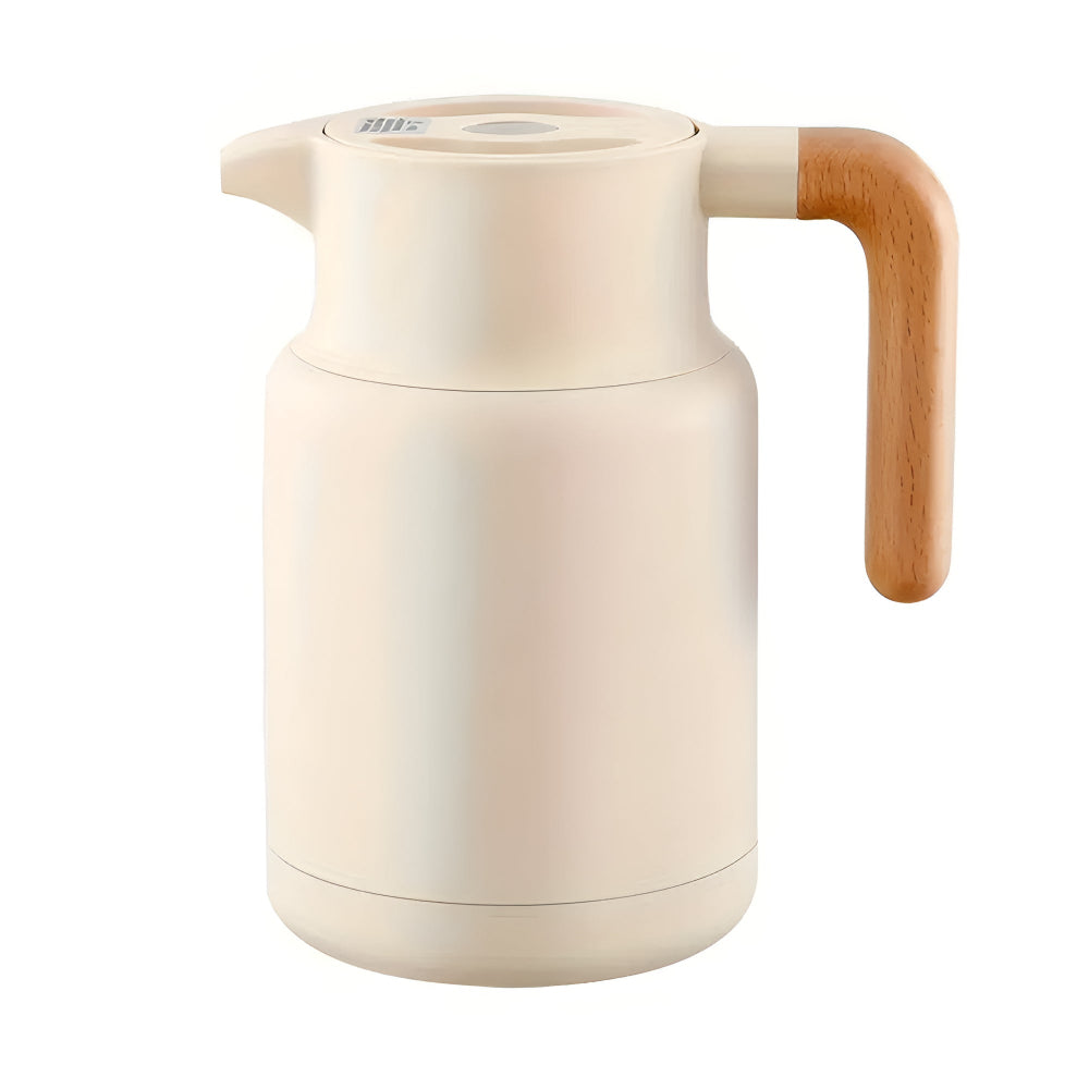 Classic Wooden Handle Thermal Carafe — material texture close-up