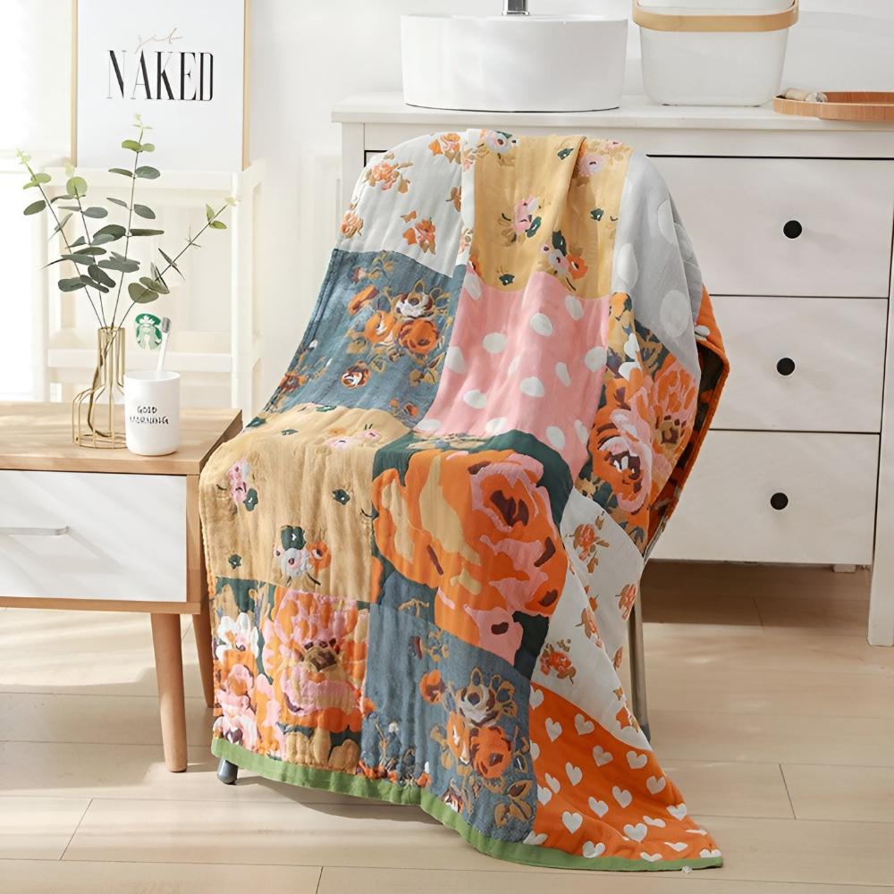 Rose Printed Bath Summer Towel — product in use