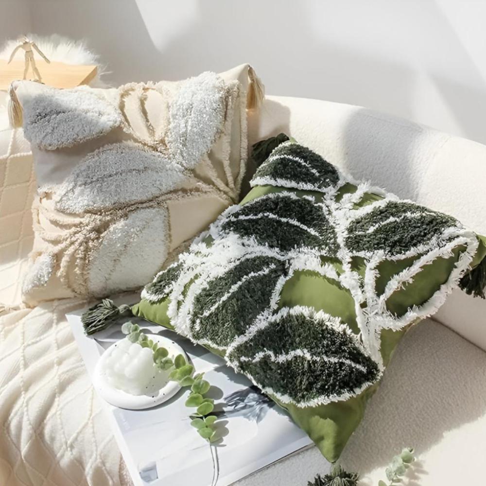 Plush Leaf With Tassel Cushion Cover — main product photo
