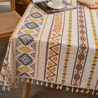 Exquisite Bohemian Tablecloth with Tassels — alternate angle view
