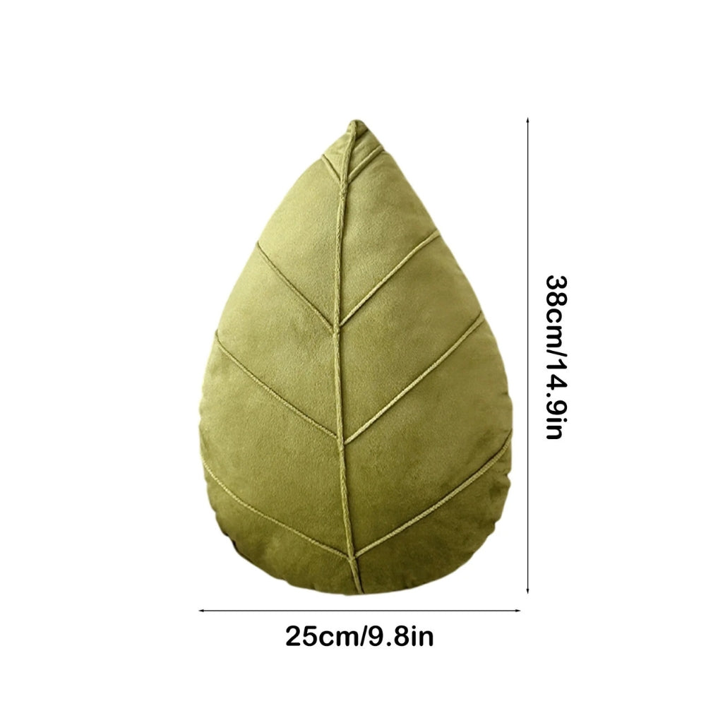 Verdant Flourish Leaf Shaped Cushion — additional view
