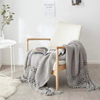 Snug Knit Woven Tassel Blanket — main product photo